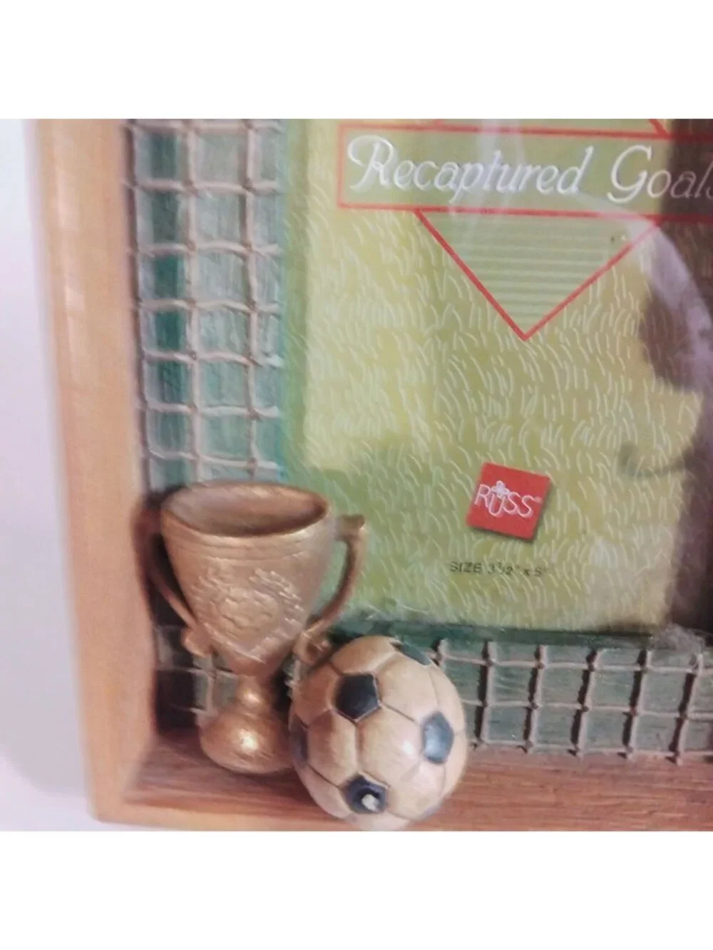Soccer Picture Frame Recaptured Goals Russ Trophy Ball Accents 3x5 photo